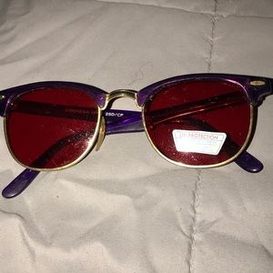 Red tinted purple sunglasses